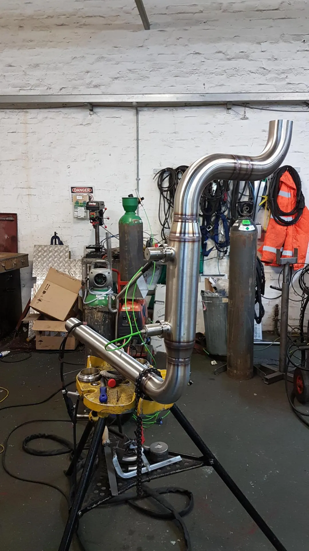 Stainless steel pipework fabrication on site