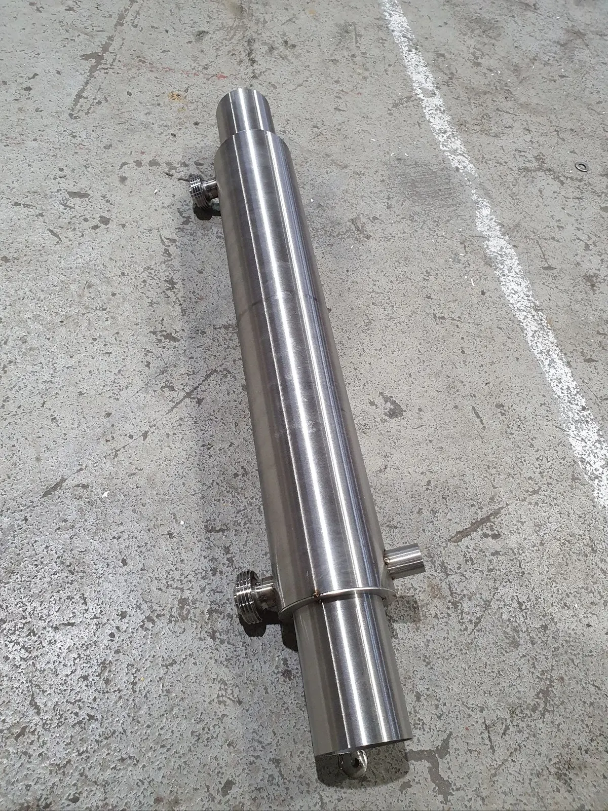 Polished stainless steel fabricated component