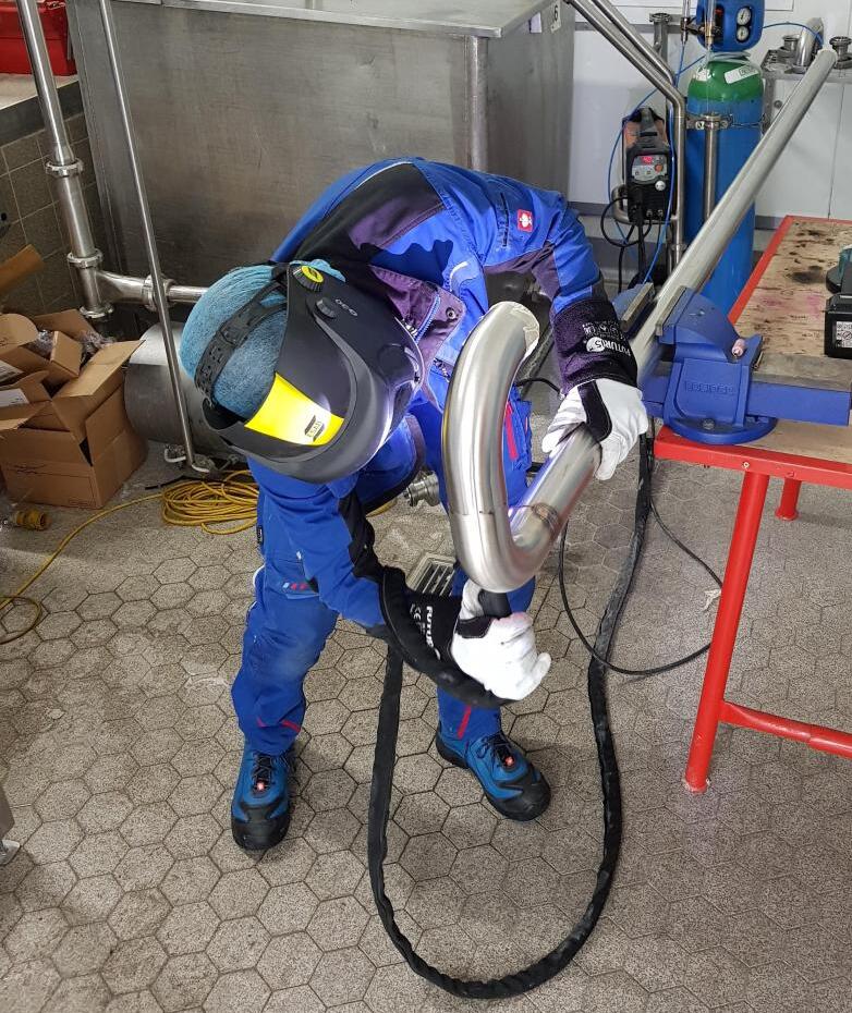 Specialist pipe welding on site by GEL Engineering and Welding LTD